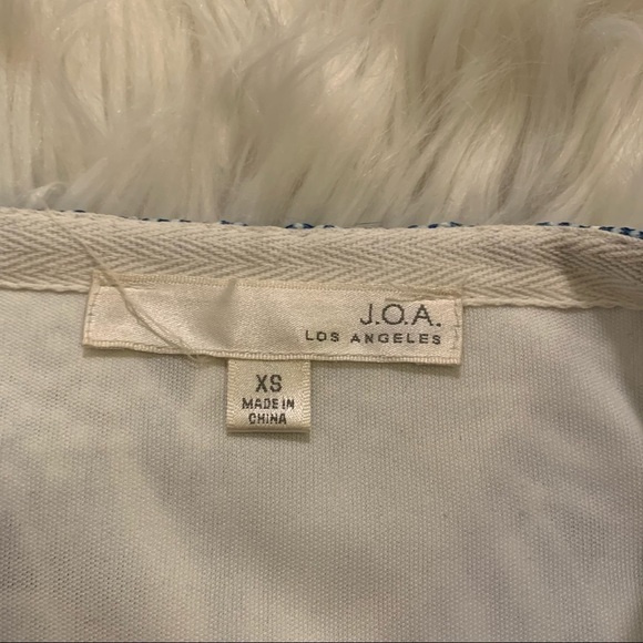 J.O.A. Los Angeles Laser Cut Pencil Skirt White Blue Floral - Picture 7 of 8